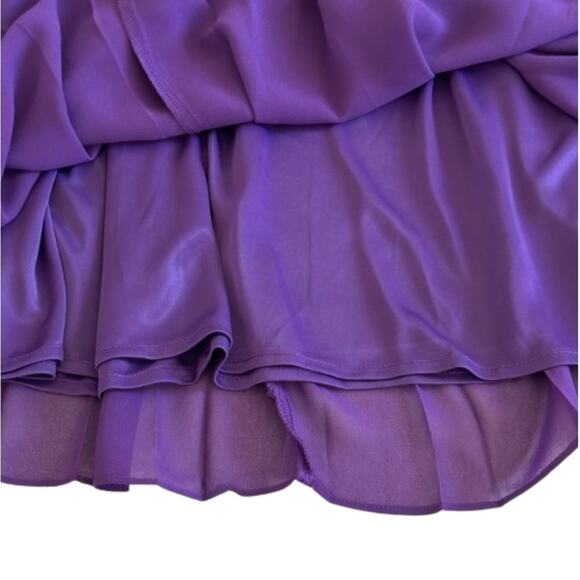 New York & Co Purple Halter Sleeveless Pleated Chiffon Overlay Dress Small NEW - Picture 9 of 12